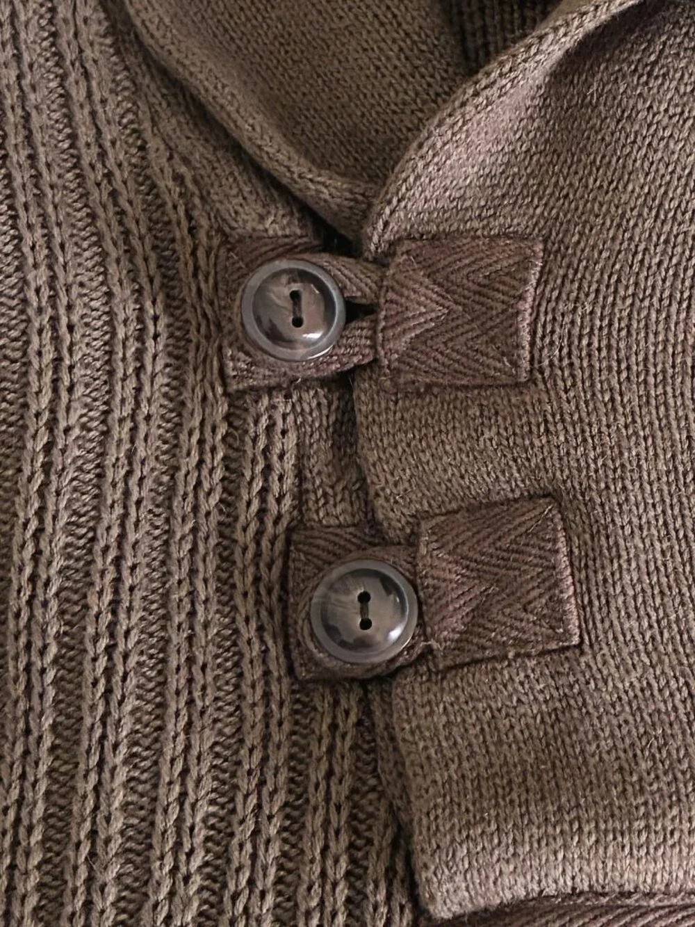 Duluth Trading Co. Men's High-Neck Infantry Sweater Brown Cotton Wool Size: S